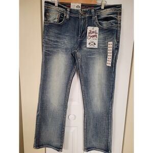 Axe Crown Mens Classic Straight Premium Dungaree Jeans 34W 30L MSRP 75